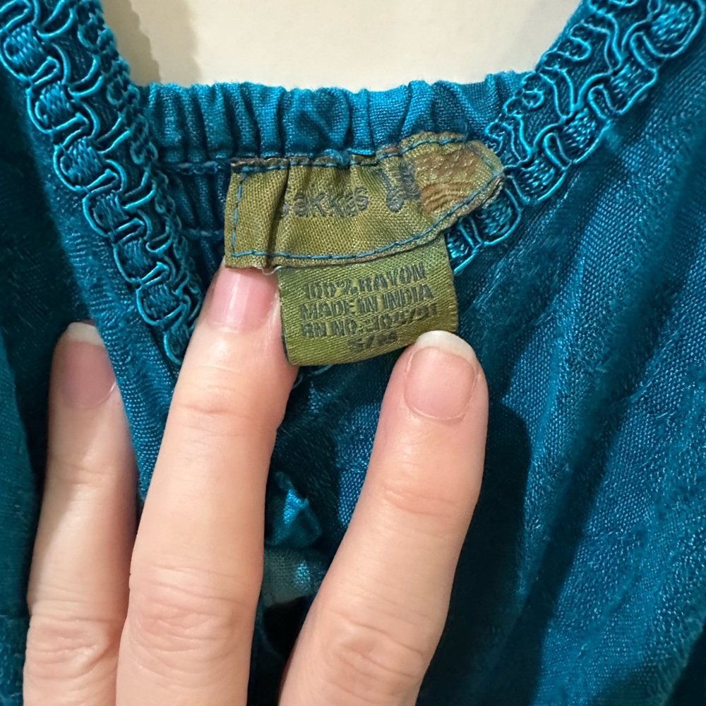 Sakkas Teal Embroidered Midi Dress - Picture 6 of 13